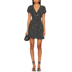 Faithfull The Brand 'Albertina' Black Crepe Mini Dress Size M